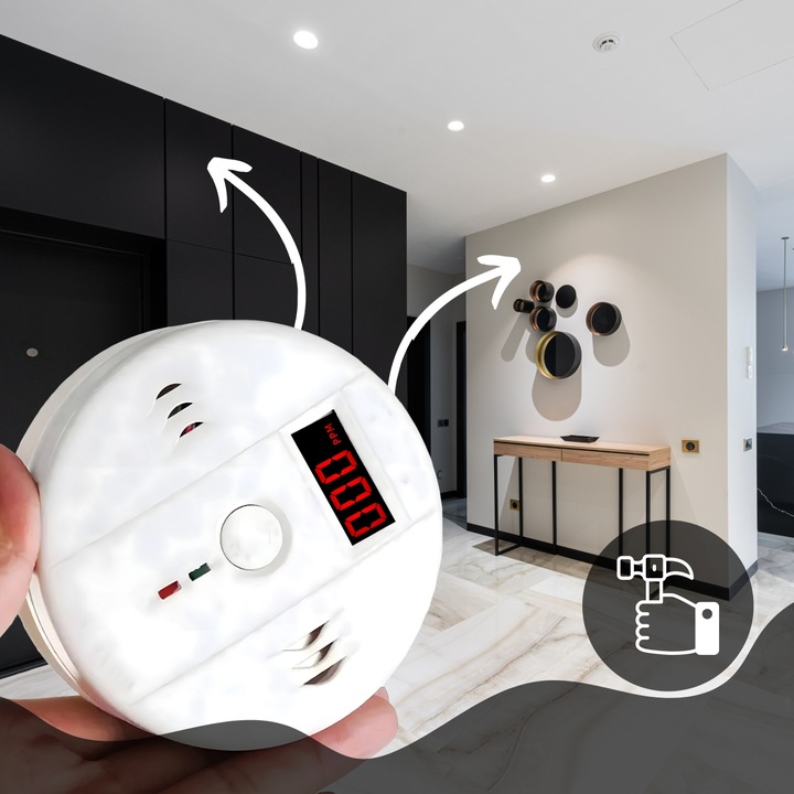 CZUJNIK CZADU TLENKU WĘGLA LCD DETEKTOR CO ALARM WYKRYWACZ CERTYFIKOWANY