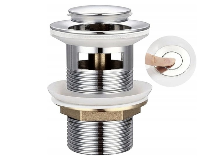 ZESTAW: SYFON UMYWALKOWY DO UMYWALKI + KOREK KLIK-KLAK Z PRZELEWEM