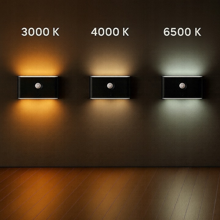 Lampka nocna z Czujnikiem Ruchu na akumulator samoprzylepna na ścianę