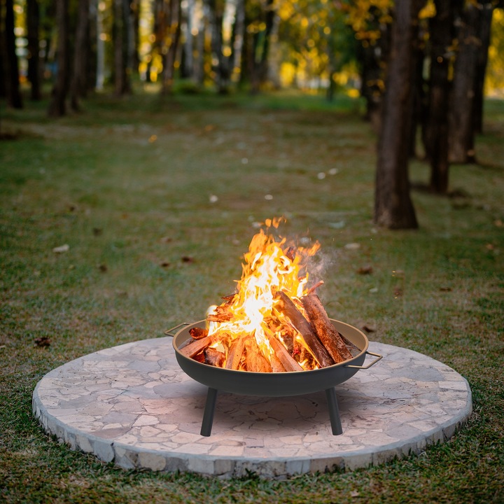 palenisko ogrodowe surowa stal czarne Ø58 cm misa do ogniska pod