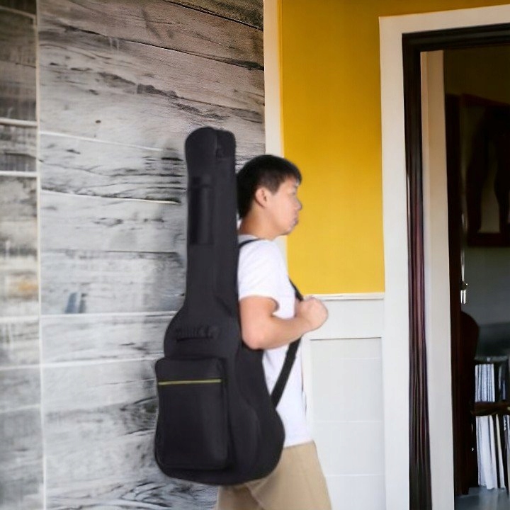 POKROWIEC NA GITARĘ KLASYCZNĄ AKUSTYCZNĄ Z KIESZENIAMI SZELKI UCHWYT GITARA