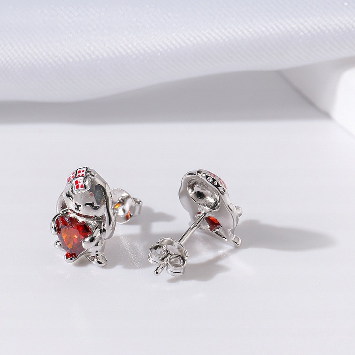 KOLCZYKI SREBRNE DLA DZIEWCZYNKI KRÓLICZKI SREBRO 925 ZAJĄCZKI NA WIELKANOC