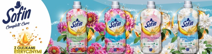 SOFIN Płyn do Płukania Tkanin Koncentrat z Olejkami MIX 1,4l x 4szt 280prań