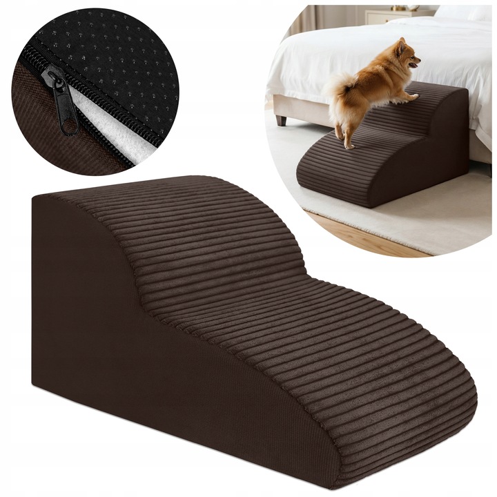 SCHODKI DLA PSA DO WCHODZENIA PODEST 2 STOPNIE 30 CM ŁAGODNE STABILNE