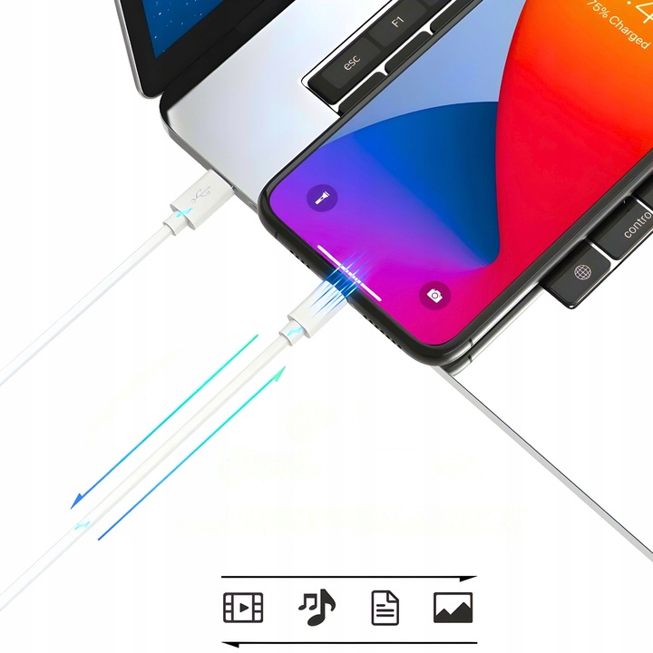 KABEL USB-C LIGHTNING PD 20W 3A DO IPHONE 13 11 APPLE 1M SZYBKIE ŁADOWANIE