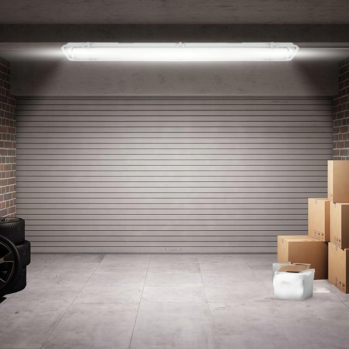 Oprawa hermetyczna 120cm Lampa LED do garażu natynkowa + 2x świetlówka LED