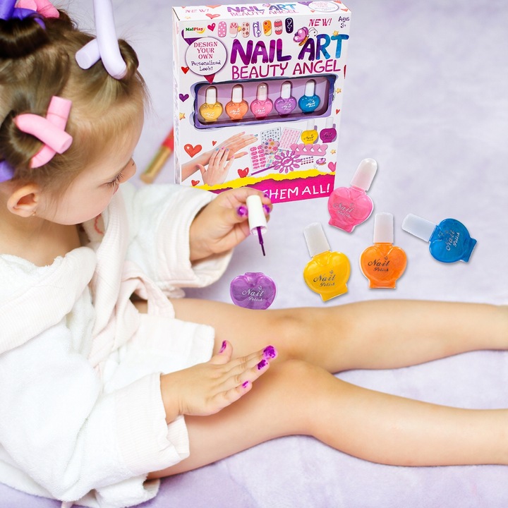 ZESTAW DO PIELĘGNACJI STUDIO SALON PAZNOKCI LAKIER DLA DZIECI DZIEWCZYNKI