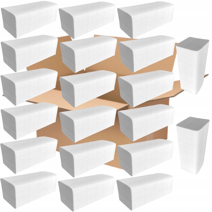 Ręcznik papierowy ZZ 3000 sztuk 100% celuloza biały 21,5x21 cm