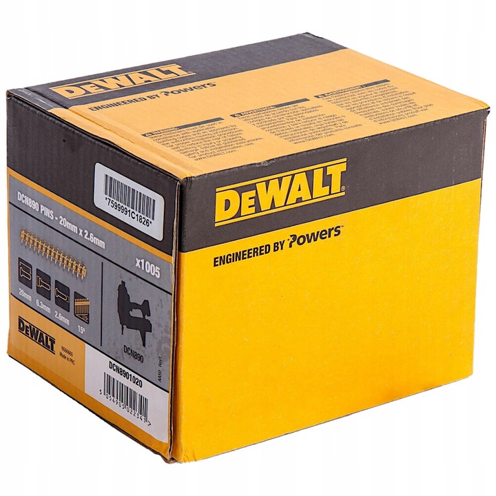 DEWALT DCN8901020 GWOŹDZIE NA TAŚMIE DO GWOŹDZIARKI DCN890 2.6x20mm