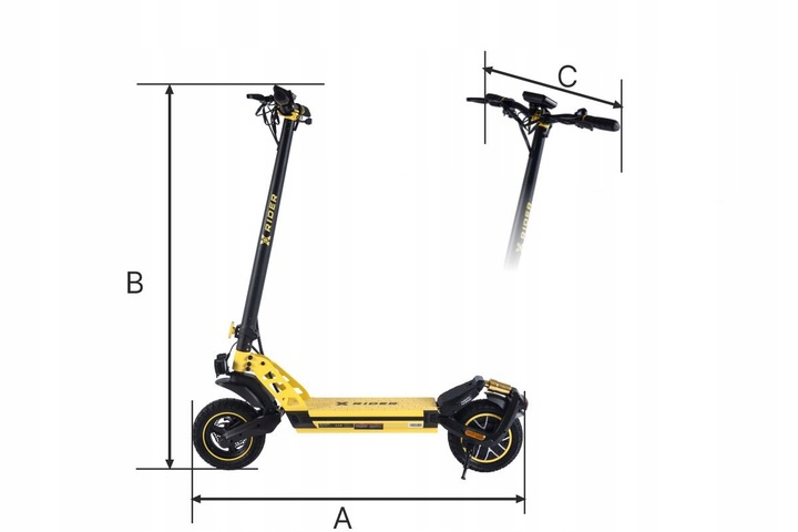 HULAJNOGA ELEKTRYCZNA DLA DOROSŁYCH XRIDER F10 APLIKACJA KERS 1400W