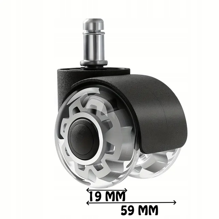 Zestaw 5 Kółek PU fi 11 ciche łożyska grube opony podłogi bez