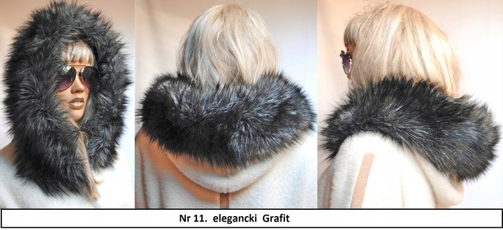 Futrzane OBSZYCIE do KAPTURA KOŁNIERZ SZALIK