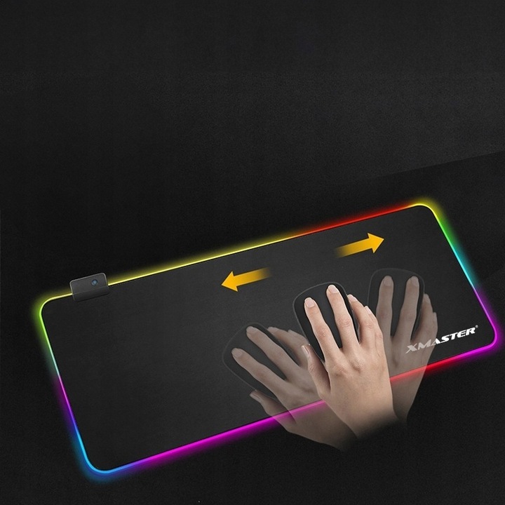 PODKŁADKA POD MYSZKĘ RGB LED GAMINGOWA DUŻA SZEROKA XMASTER XXL