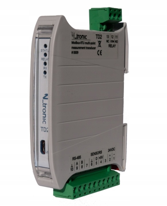 TD2 PRZETWORNIK WIELOPUNKTOWEGO POMIARU NA MODBUS