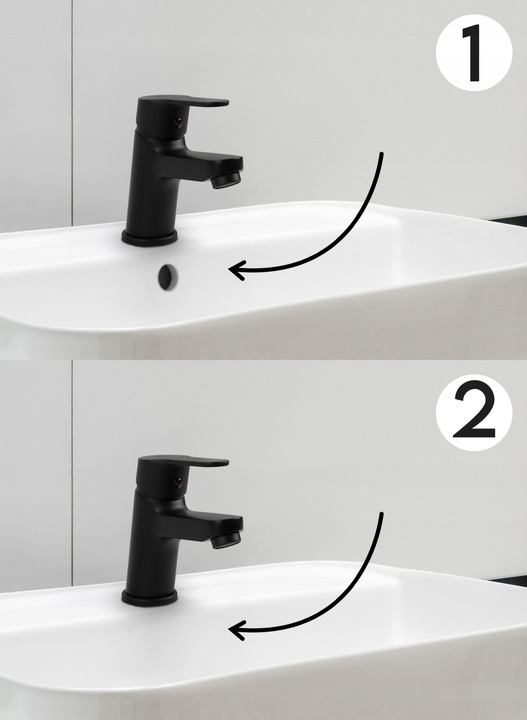 Korek klik klak czarny automatyczny bez przelewu z syfonem do umywalki YOKA