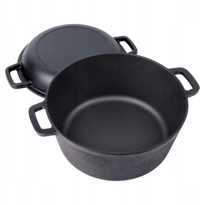 Garnek ŻELIWNY brytfanna brytfanka patelnia do pieczenia smażenia 2w1