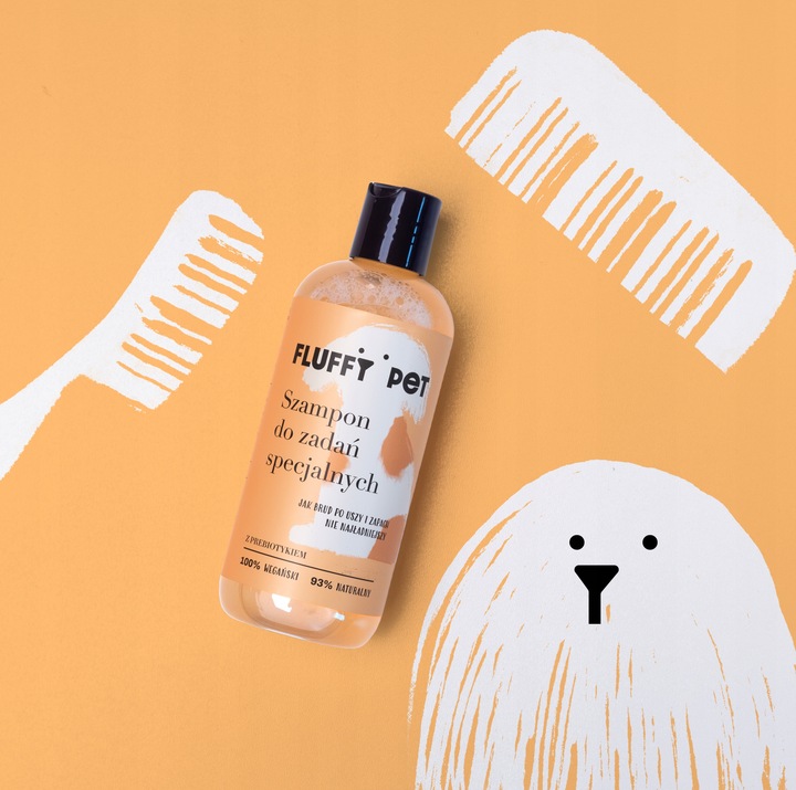SZAMPON dla psów do zadań SPECJALNYCH FluffyPet 300ml HIPOALERGICZNY WEGAN