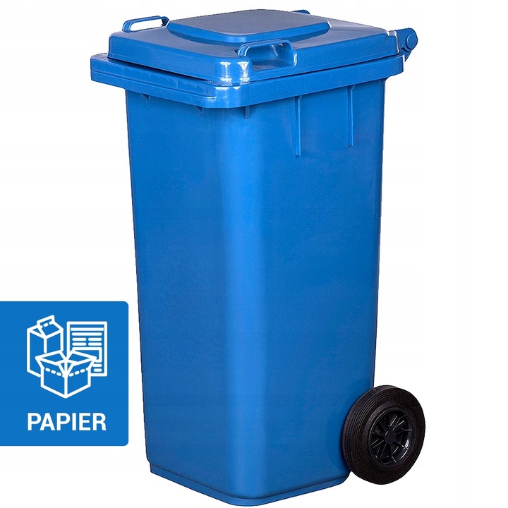 POJEMNIK KOSZ 120L NA ŚMIECI ODPADY NIEBIESKI HIT