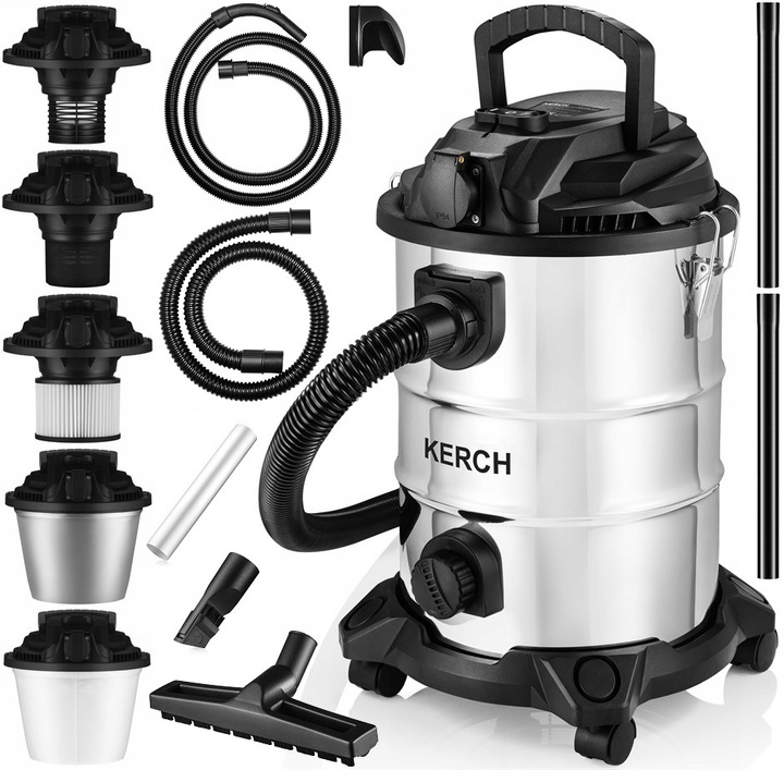 ODKURZACZ PRZEMYSŁOWY BEZWORKOWY MOKRO SUCHO POPIÓŁ GIPS KERCH TYTAN