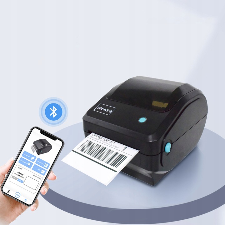 Drukarka Termiczna Etykiet Kurierskich Samoprzylepnych WiFi Bluetooth USB