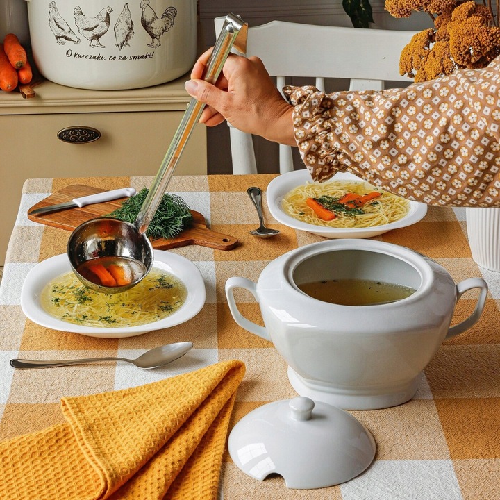WAZA do ZUPY ROSOŁU biała waza do barszczu 2,5L ZASTAWA STOŁOWA Tadar