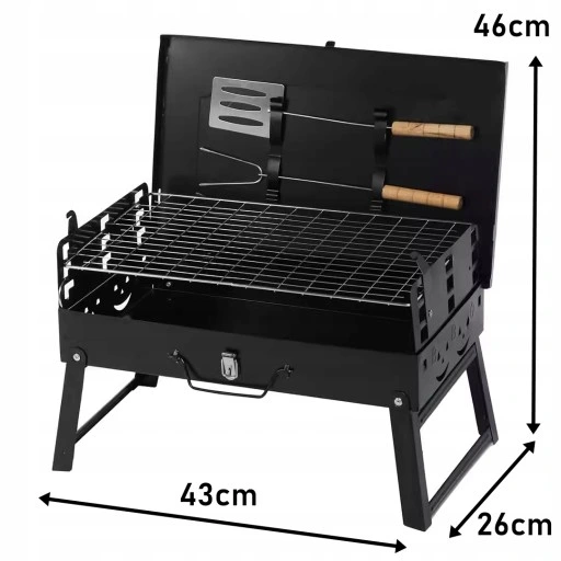 SKŁADANY GRILL WĘGLOWY PRZENOŚNY WALIZKOWY TURYSTY