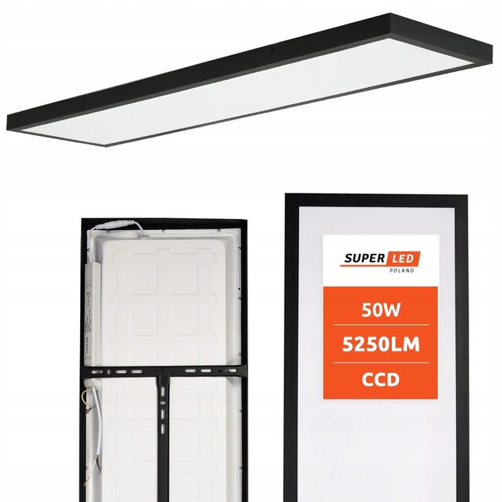 Panel LED Sufitowy Plafon 50W 5250 lm Natynkowy 120 x 30cm PREMIUM