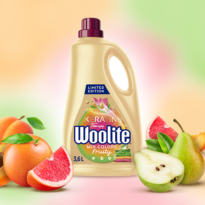 WOOLITE PŁYN DO PRANIA KOLORU FRUITY 4,5L 75 PRAŃ