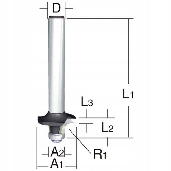 MAKITA Frez do zaokrągleń R2 trzpień 8 mm D-11184 z łożyskiem 16,7mm