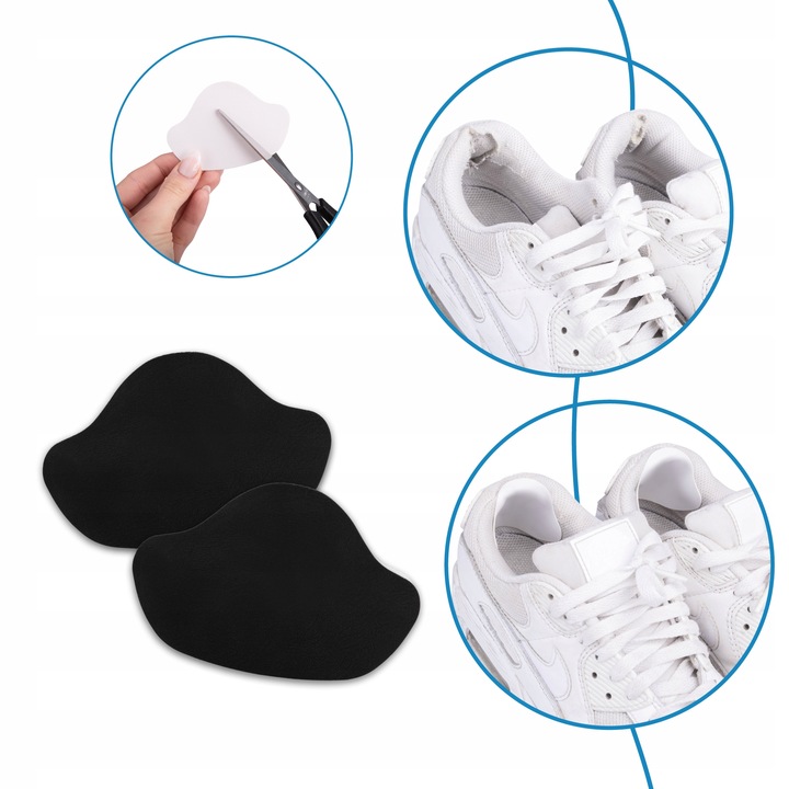 Łatki zapiętki naprawcze do butów 8 par czarne białe SULPO dwa