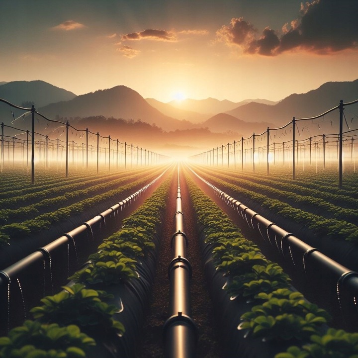 LINIA KROPLUJĄCA 100M Z KOMPENSACJĄ POLIEXT NAWADNIANIE OSZCZĘDNOŚĆ WODY