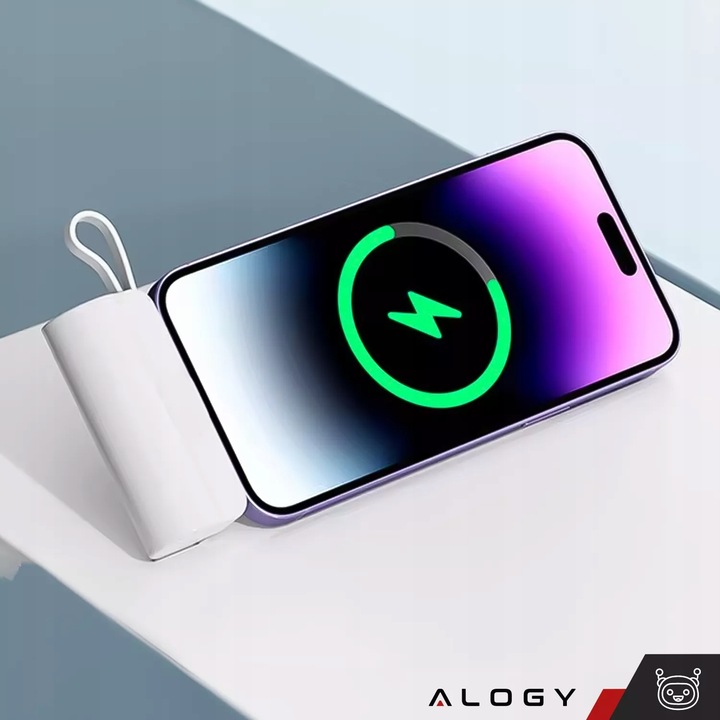 MAŁY PowerBank 5000 mAh kieszonkowy do iPhone 16 15 14 USB-C TYP-C 5000mAh