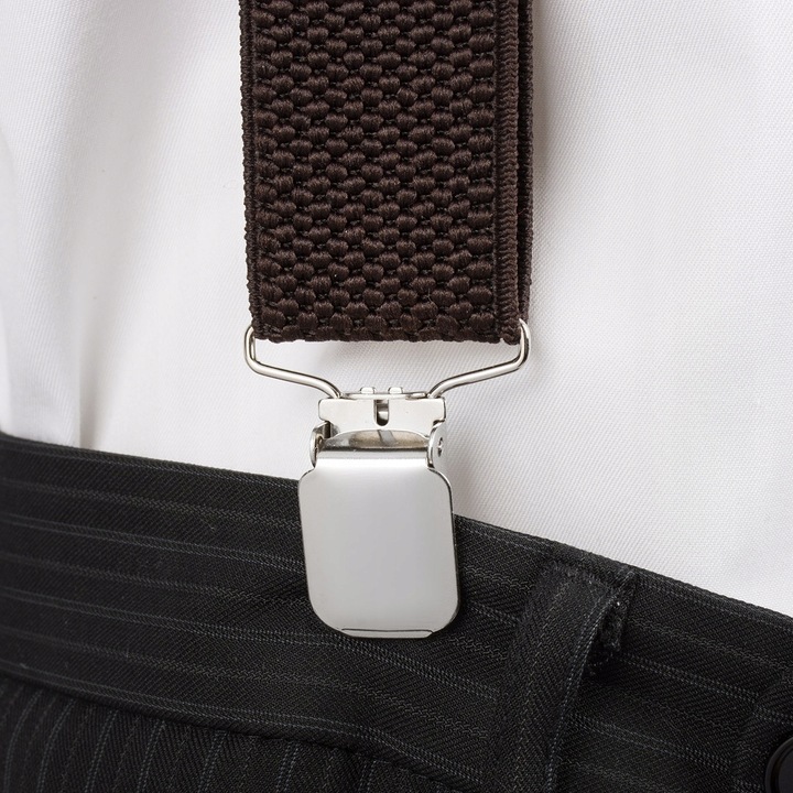 Szelki do spodni męskie eleganckie mocne V czarne