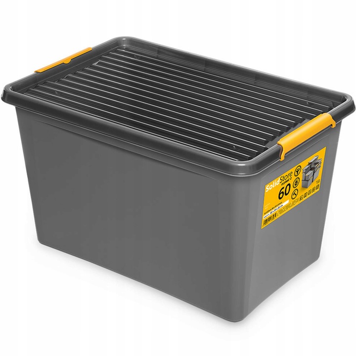 Pojemnik plastikowy 60L z pokrywką organizer pudełko skrzynia kosz box