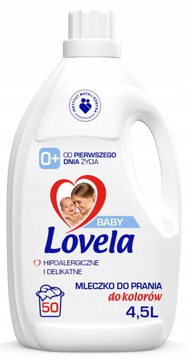 Lovela Zestaw Baby Mleczko hipoalergiczne do prania bieli i koloru 2x 4,5 L