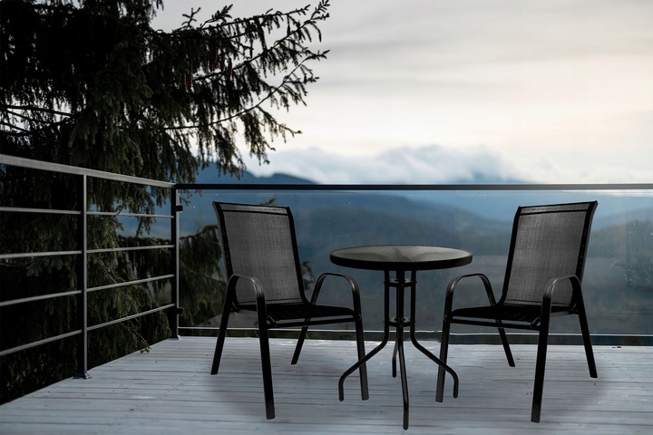 MEBLE OGRODOWE KOMPLET STÓŁ KRZESŁA MEBLE NA BALKON TARAS BERGAMO 60