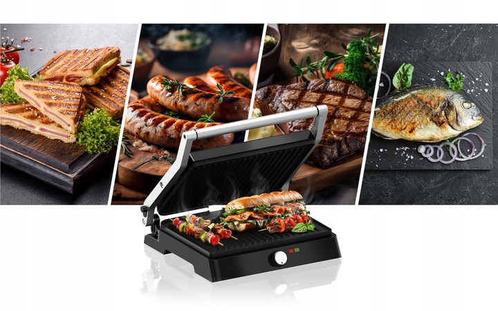 Grill elektryczny VERTENZ opiekacz do kanapek toster stal nierdzewna