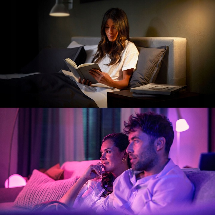 Żarówka LED E27 8W RGB Inteligentna 3 szt. + Mostek Philips HUE