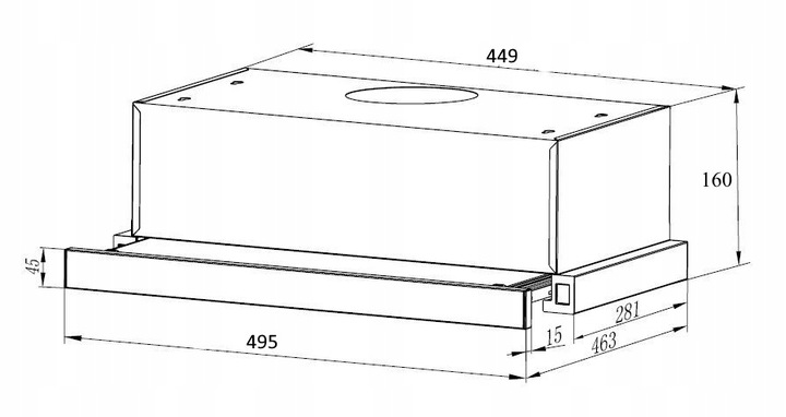 Okap kuchenny do zabudowy teleskopowy podszafkowy Arset Marin 50cm