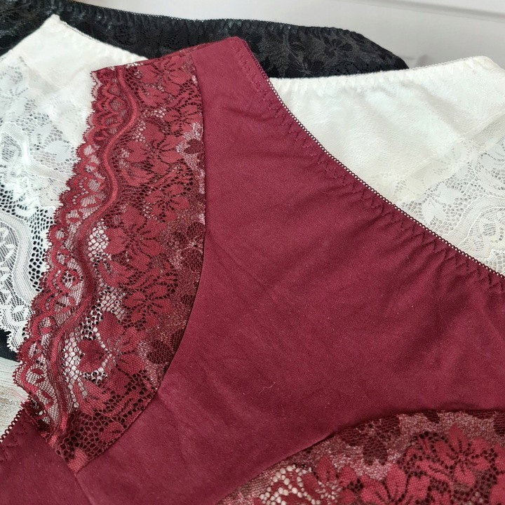 3x MAJTKI KORONKOWE Figi Bawełniane JAKOŚĆ 4XL/5XL