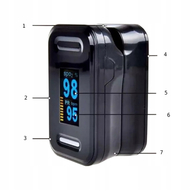 MEDYCZNY PULSOKSYMETR NAPALCOWY PULSOMETR OLED WYŚWIETLACZ POMIAR