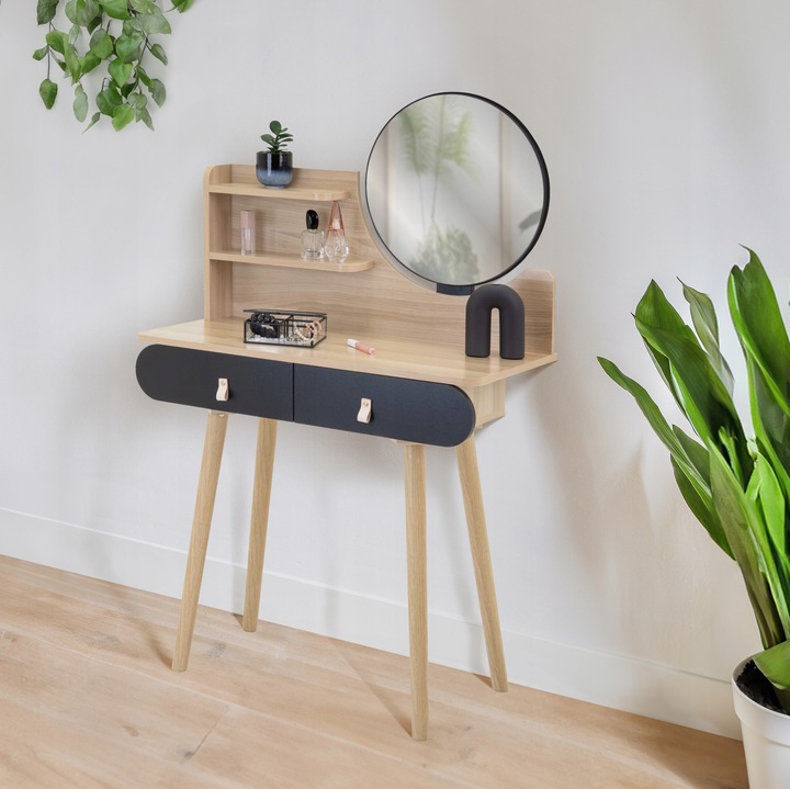 Toaletka z lustrem kosmetyczna skandynawska