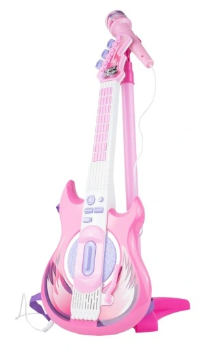 GITARA ELEKTRYCZNA ROCKOWA Z MIKROFONEM NA STATYWIE KARAOKE DLA DZIECI