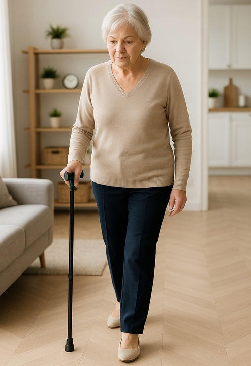 Laska ortopedyczna dla seniora do podpierania się Regulowana Lekka