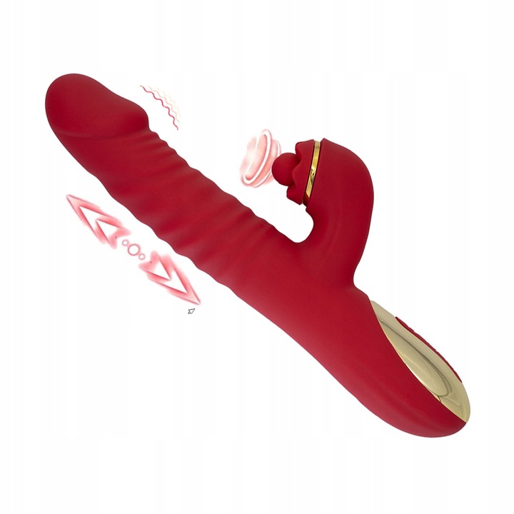 Wibrator Damski Duży Obrotowo Posuwisty Masażer 10 Trybów Wibracji 3w1