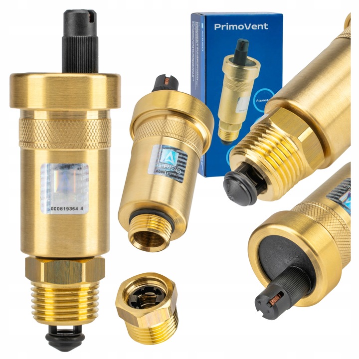 ODPOWIETRZNIK AUTOMATYCZNY AUTOMAT MOSIĘŻNY PROSTY 1/2" Z ZAWOREM