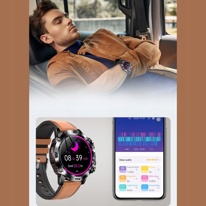 SMARTWATCH ZEGAREK MĘSKI KARDIOWATCH POMIAR GLUKOZY CUKRU EKG MENU POLSKIE