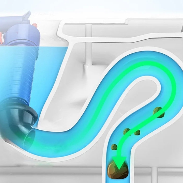 Przepychacz wc udrażniacz rur zlewu pistolet do przepychania toalet kret