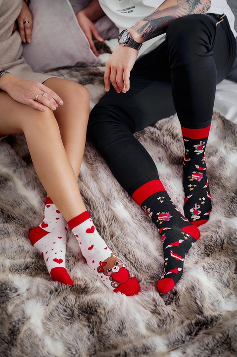 SKARPETKI DAMSKIE WALENTYNKOWE 3-PAK ZESTAW NA PREZENT DLA NIEJ WALENTYNKI