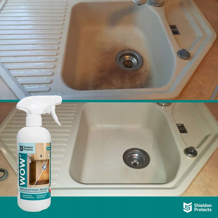 Silny środek do czyszczenia zlewu granitowego Shieldon Protects WOW 500ml